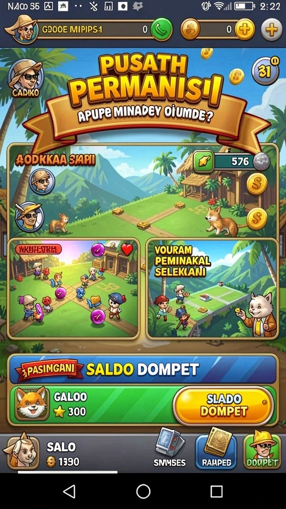 666ff - Tampilan menu utama yang menarik dan mudah dinavigasi.